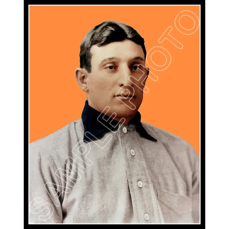 Honus Wagner Orange Colorized 11X14 Photo - Pittsburgh Pirates 1909 T206 Card - 794