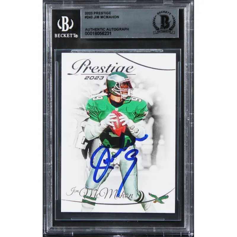 Eagles Jim McMahon Authentic Signed 2023 Prestige #240 Card BAS Slabbed