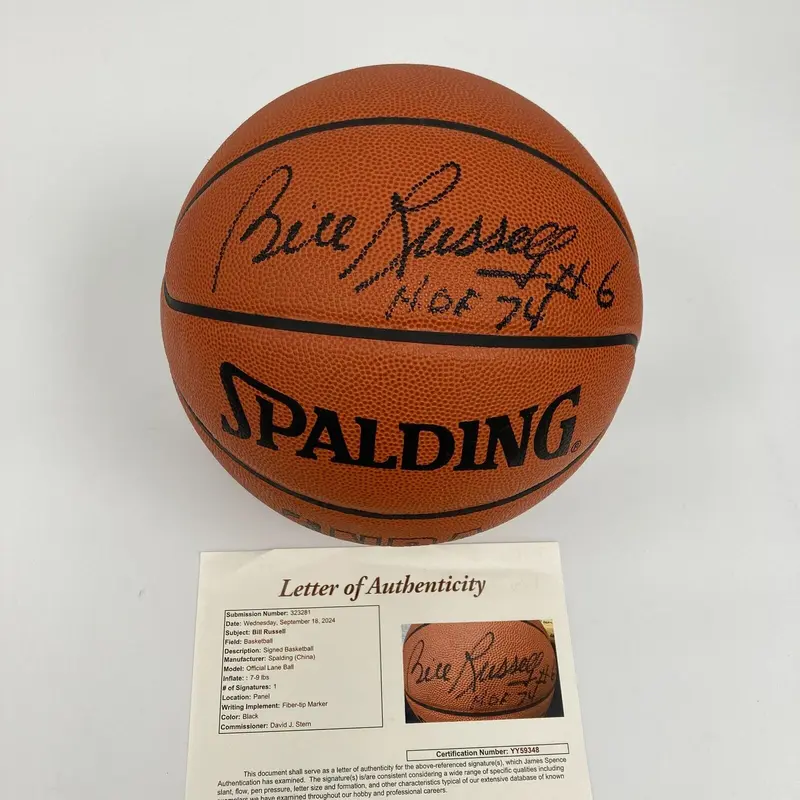 Bill Russell "Hall Of Fame 1974" Signed Spalding Official Game Baseball JSA COA