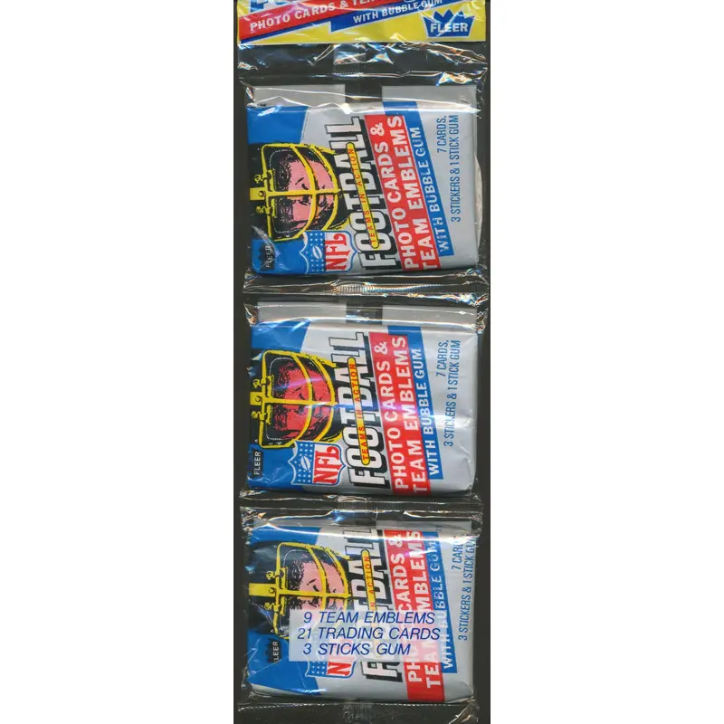 1984 Fleer Football Unopened Wax Pack Rack Pack