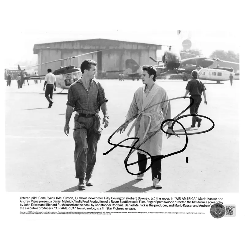 Robert Downey Jr. Air America Authentic Signed 8x10 B&W Photo BAS #AD04658