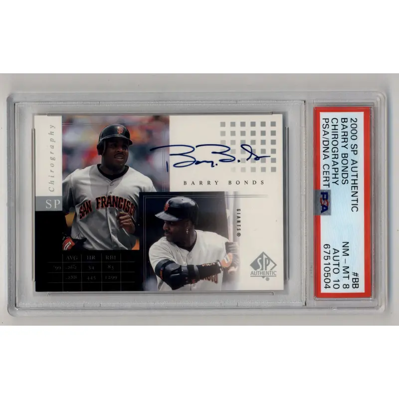 Barry Bonds 2000 SP Authentic Chirography Auto PSA 8 Near Mint Mint Auto 10