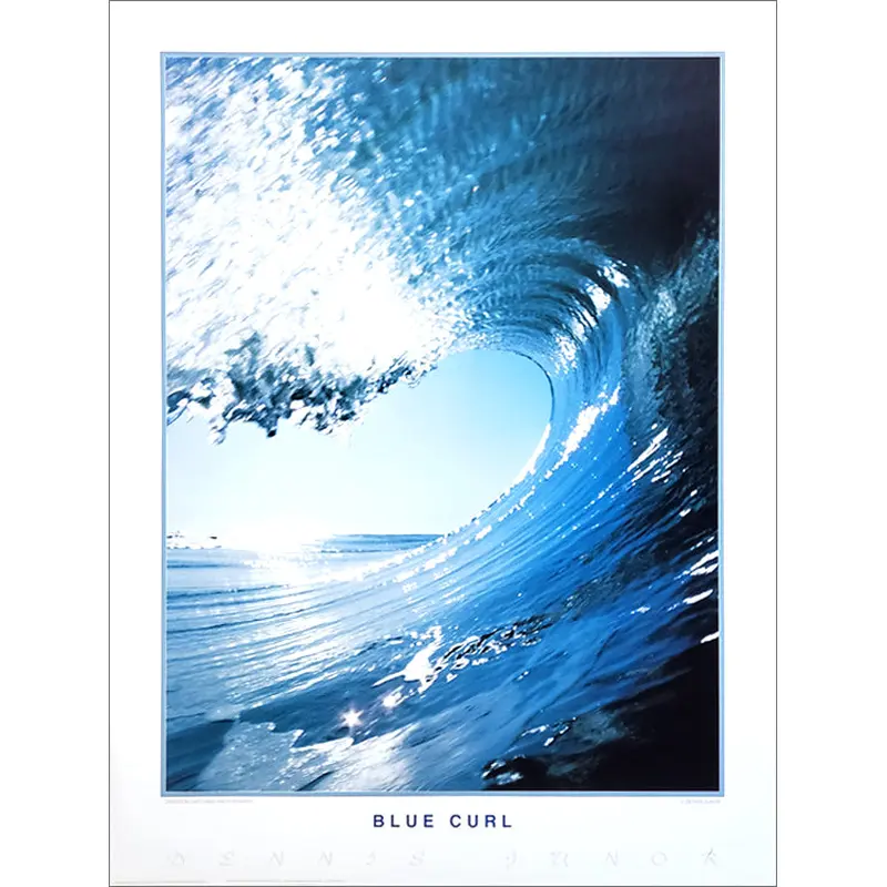 Surfing "Blue Curl" Ocean Wave Poster Print - Creation Captured