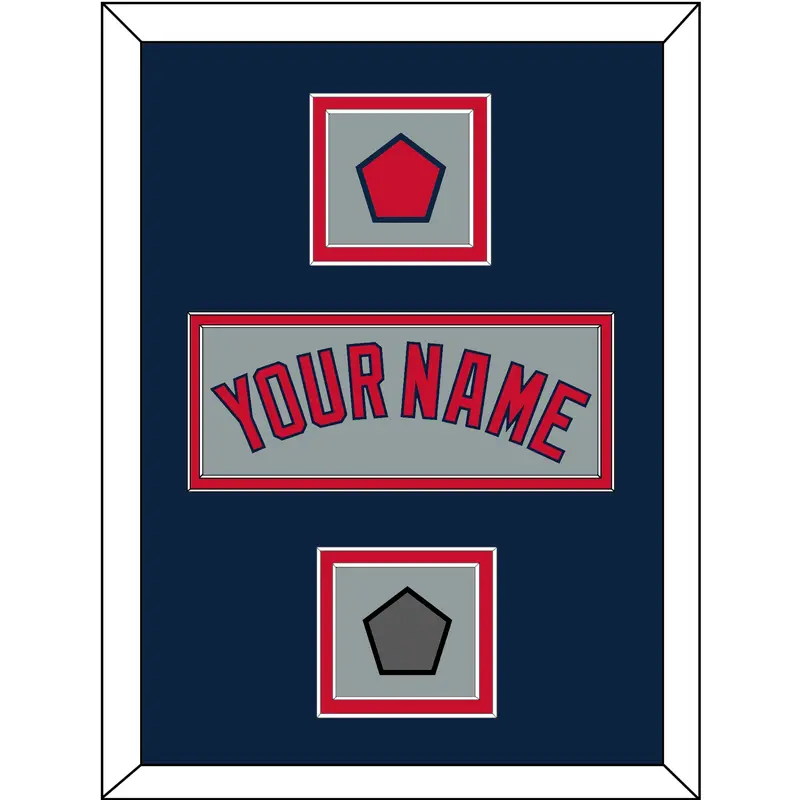 Boston Name, Logo Patch & World Series Champions Patch - Road Gray - Double Mat 4