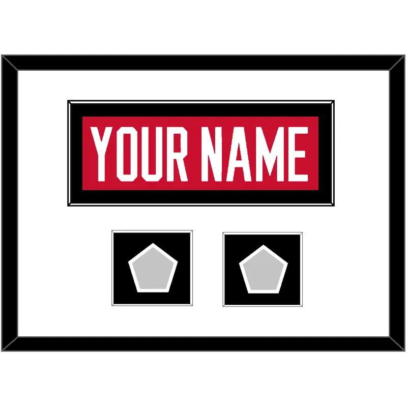Chicago Nameplate & 2 Stanley Cup Champions Patches - Home Red (2007-2017) - Single Mat 1