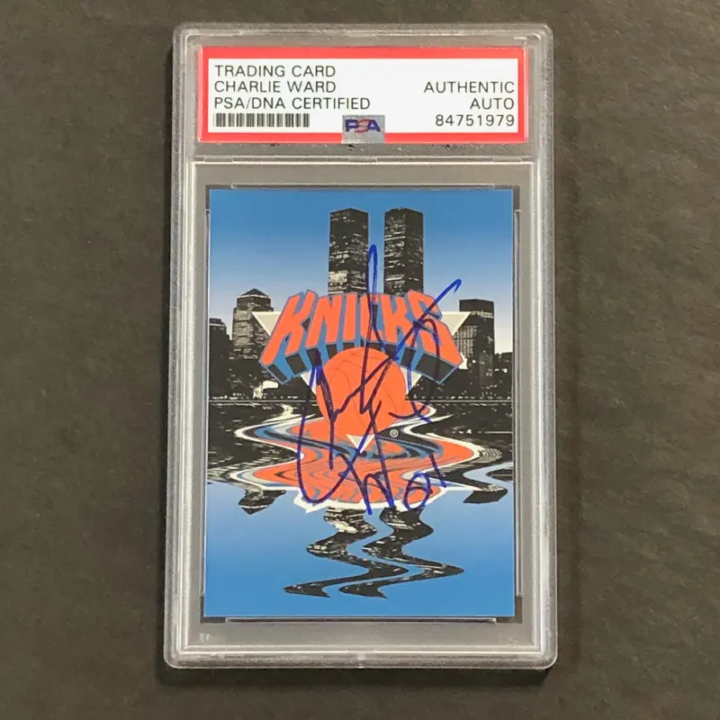 1993 Skybox #408 Charlie Ward Signed Card PSA Slabbed Knicks