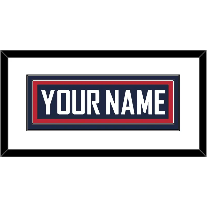 United States Mens Hockey Nameplate - 2010 Olympics Road Blue - Double Mat 1