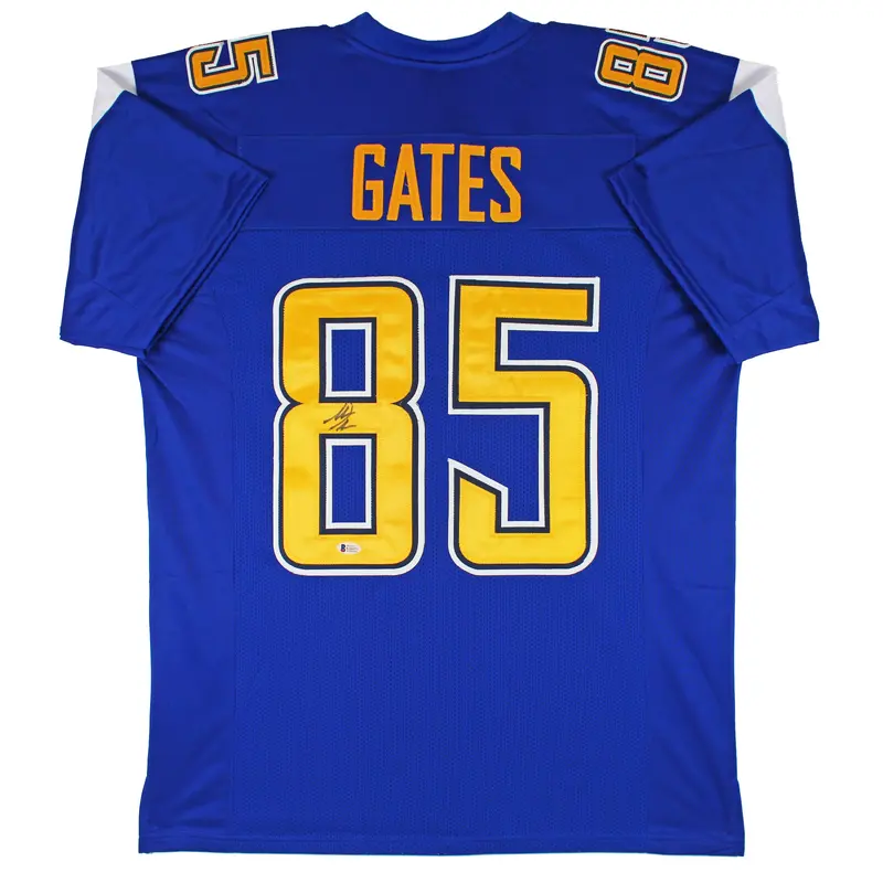 Antonio Gates Authentic Signed Blue Color Rush Jersey Signed on #8 BAS Witnessed