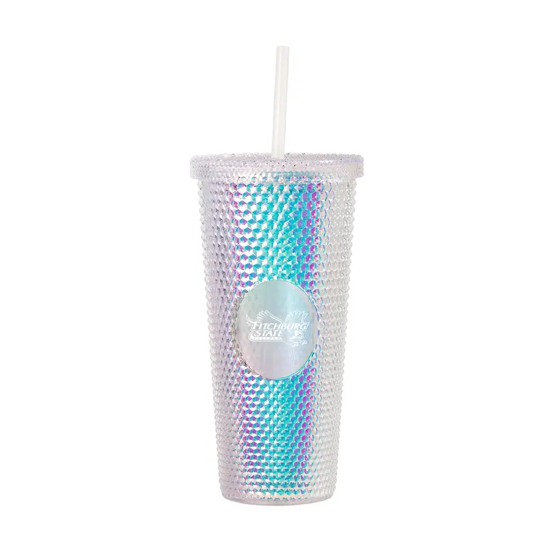 Fitchburgh State University 24oz Iridescent Studded Tumbler