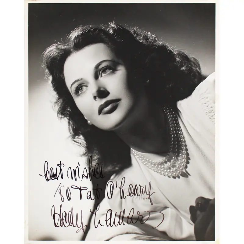 Hedy Lamarr Ecstasy "Best Wishes" Authentic Signed 8x10 B&W Photo BAS #AB14611