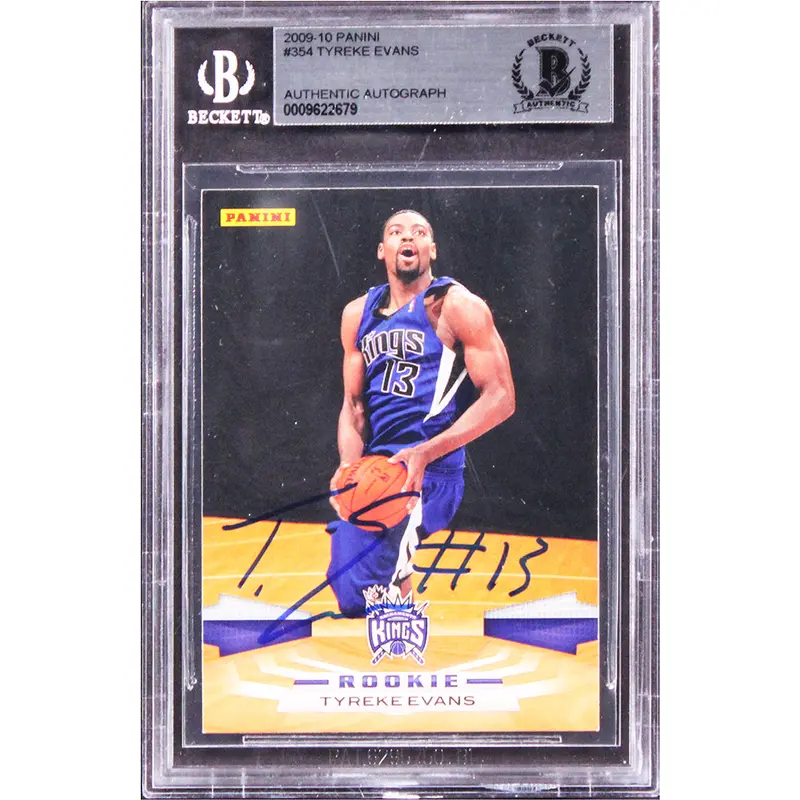 Kings Tyreke Evans Authentic Signed 2009 Panini #354 Rookie Card BAS Slabbed