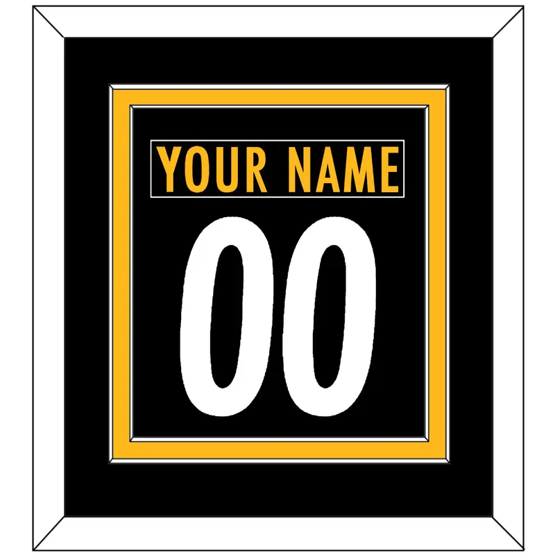 Pittsburgh Nameplate & Number (Back) Combined - Home Black - Double Mat 2