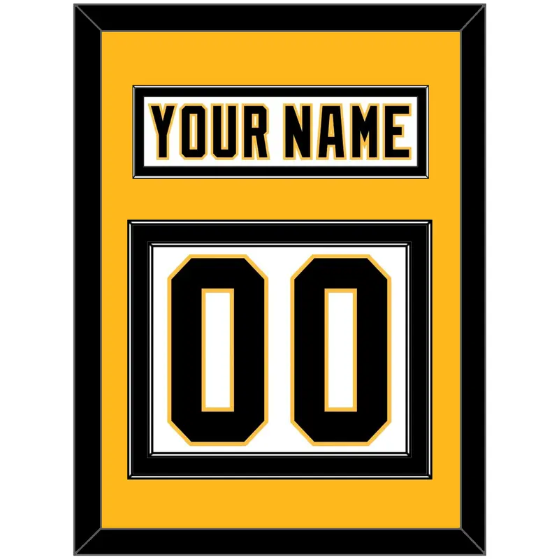 Pittsburgh Nameplate & Number (Back) - Home White (1992-2002) - Double Mat 3