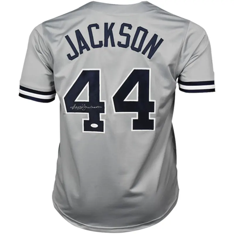 Reggie Jackson Autographed New York (Grey #44) Custom Jersey - JSA