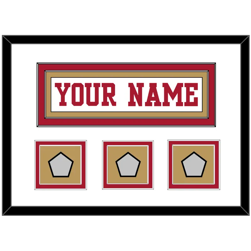San Francisco Nameplate & 3 Super Bowl Patches - Road White - Double Mat 2