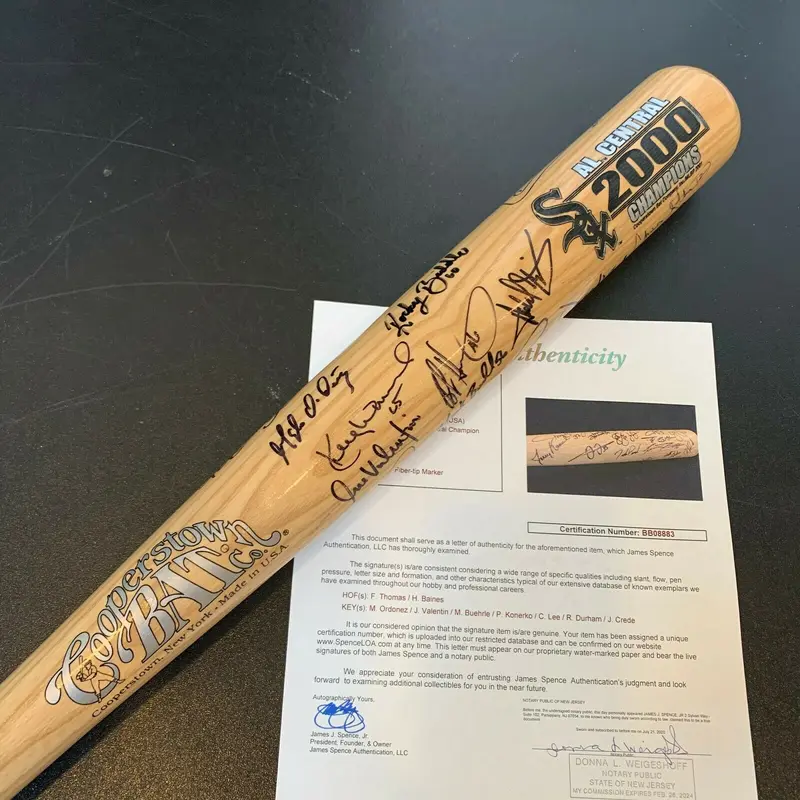 2000 Chicago White Sox AL Champs Team Signed Bat 25 Sigs Franks Thomas JSA COA