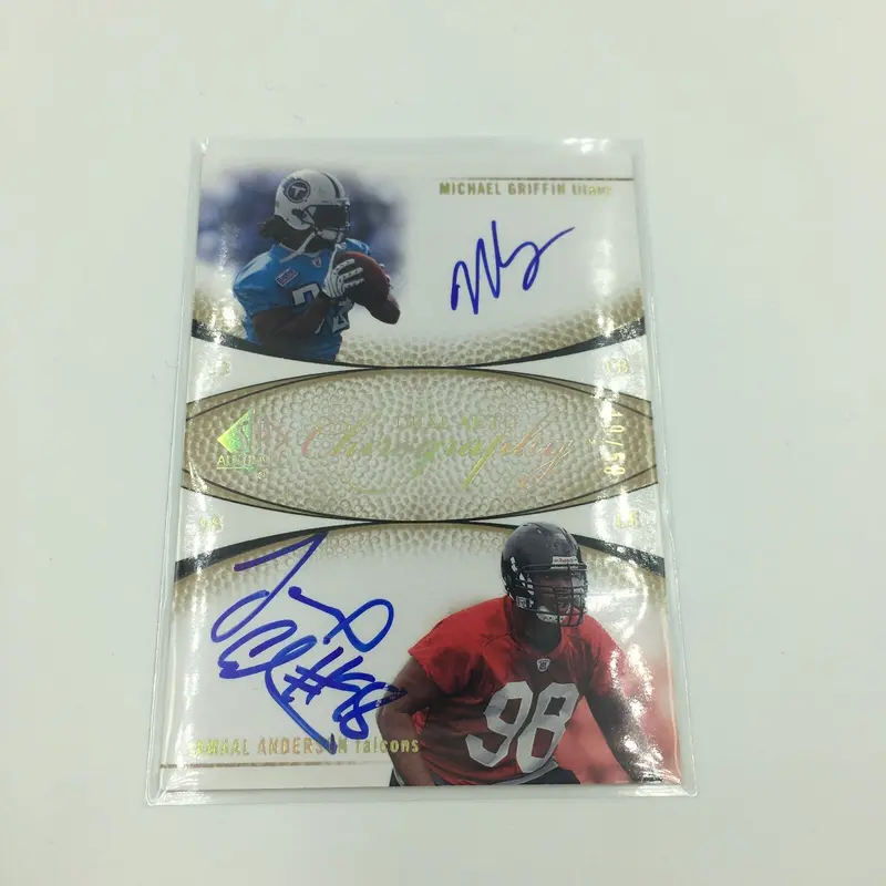 2007 SP Authentic #CD-GA Michael Griffin Jamal Anderson Atlanta Falcons Auto