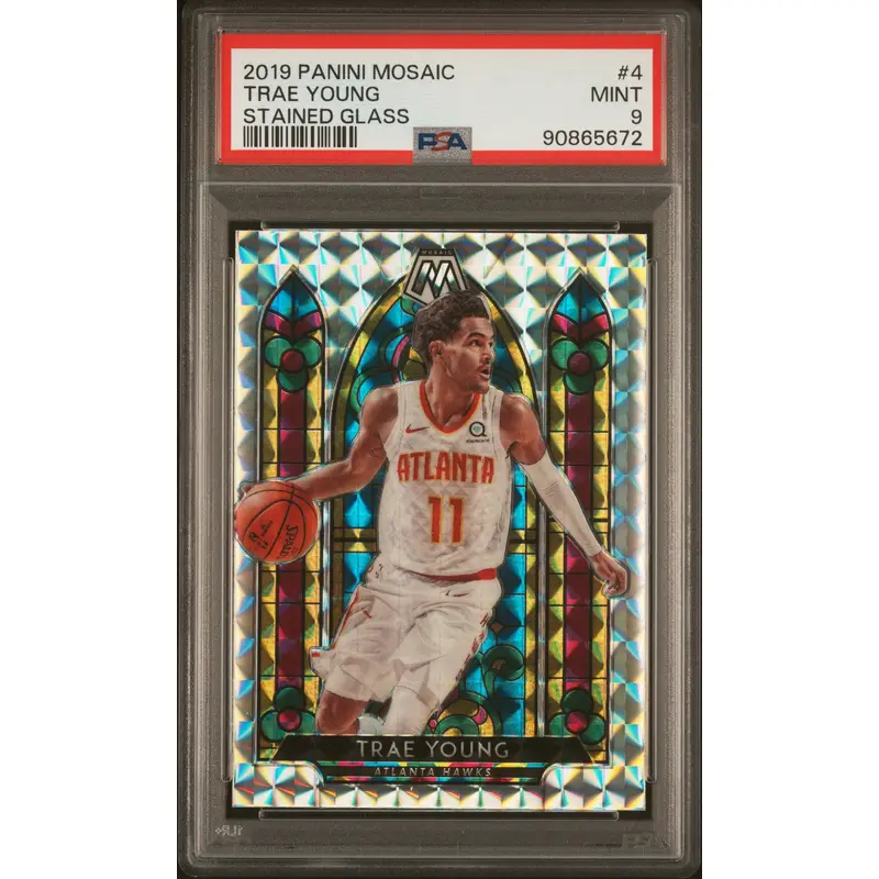 Trae Young 2019 Panini Mosaic Stained Glass PSA 9