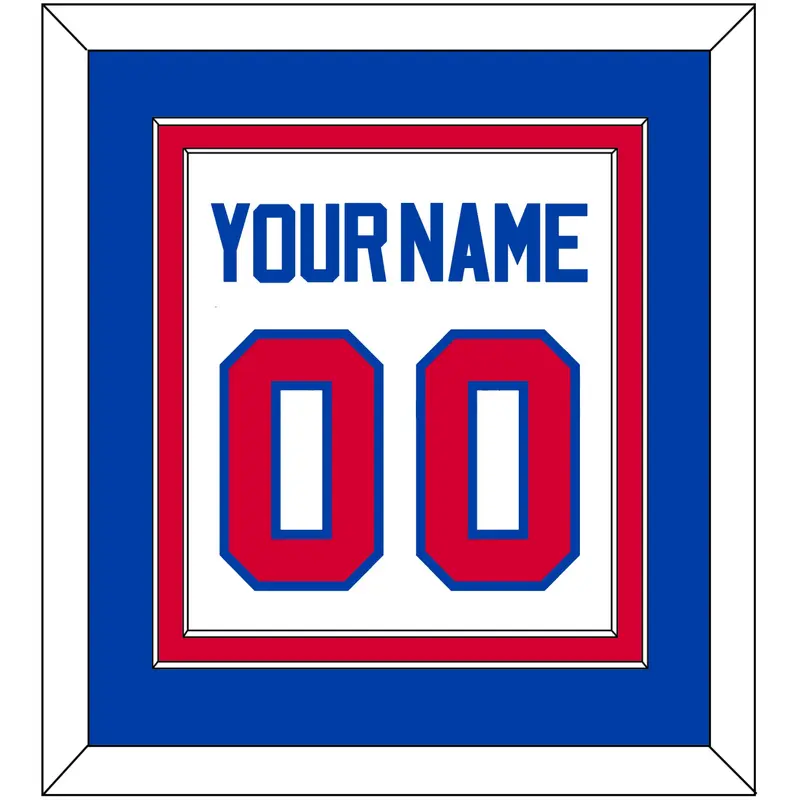 Detroit Name & Number - Home White (1983-1996) - Double Mat 2