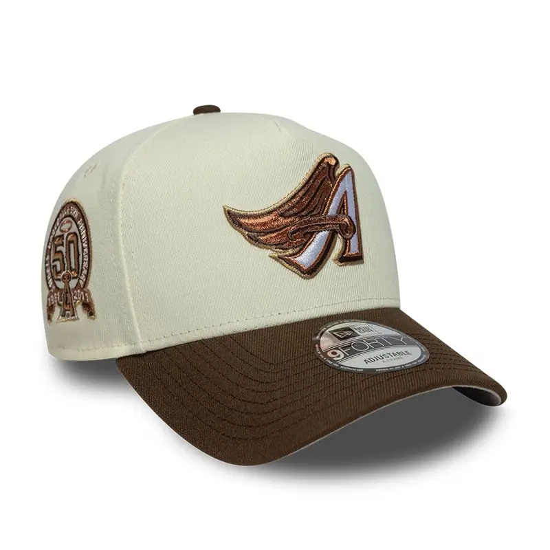 LA Angels MLB Cream 9FORTY A-Frame Adjustable Cap