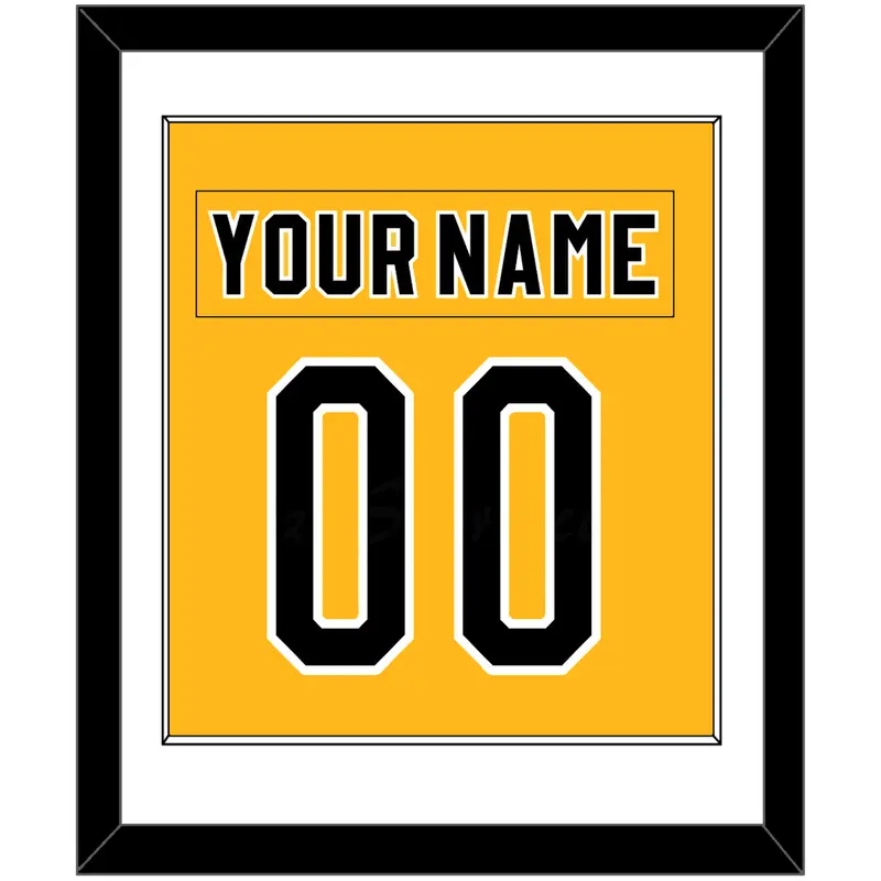 Pittsburgh Nameplate & Number (Back) Combined - Alternate Gold (1980-1981) - Single Mat 1