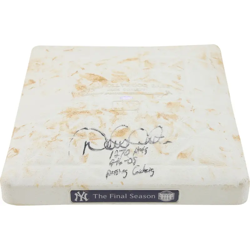 Derek Jeter "1270 Hits 9-16-08 Passing Lou Gehrig" Signed Game Used Base Steiner