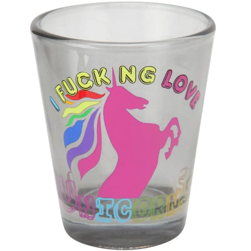 I Effin Love Unicorns Shot Glass