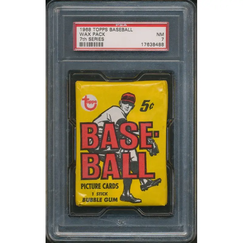 1968 Topps Baseball Unopened 7th Series Wax Pack PSA 7